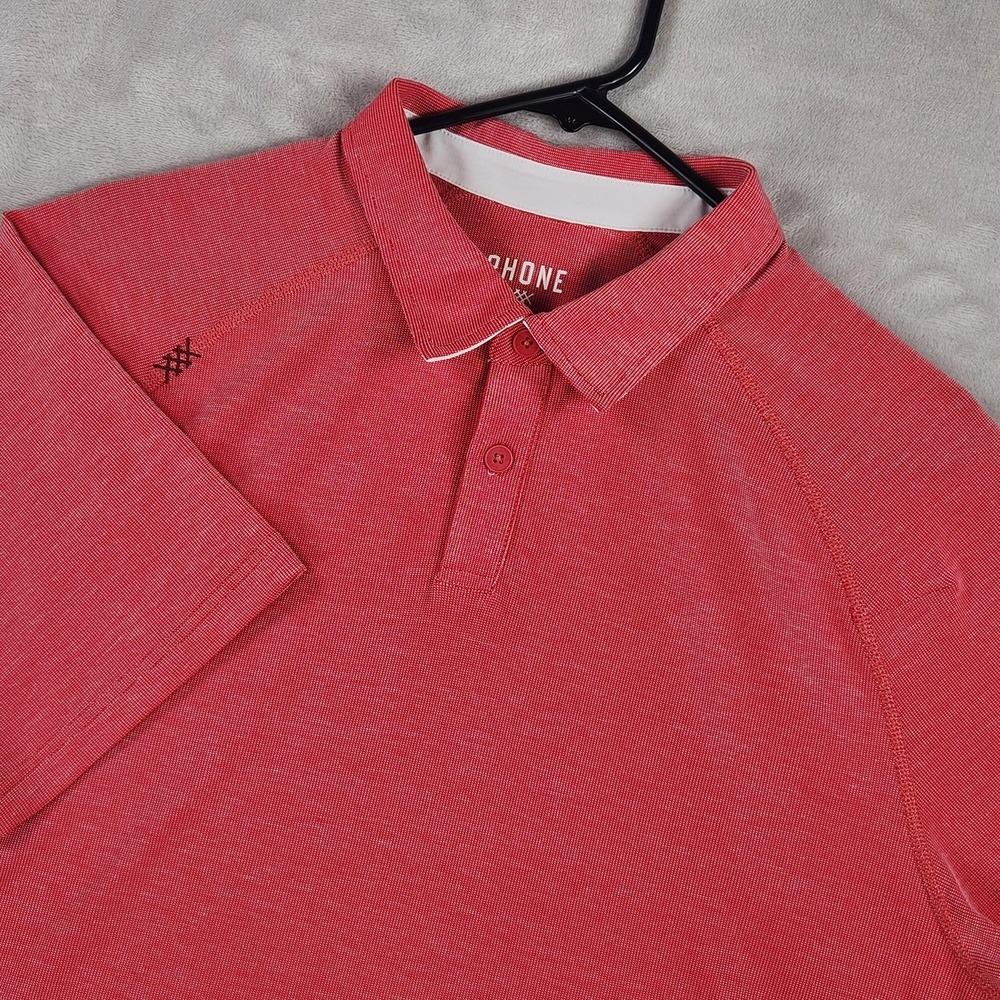 Rhone Polo Shirt Mens‎ Large Red Solid Golf Performance Stretch Short Sleeve